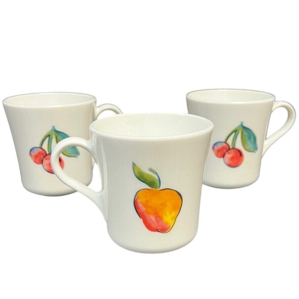 Corning Corelle Ware Fruit Basket Coffee/Tea Cup/Mug Set of 3 Cup - Adorable